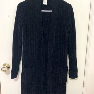 Matty M brand open front chenille black cardigan Size XS